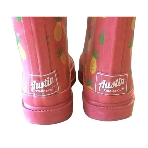 Austin Trading Co Kids Pineapple Print Rubber Rain Boots Size 13 - Picture 7 of 9